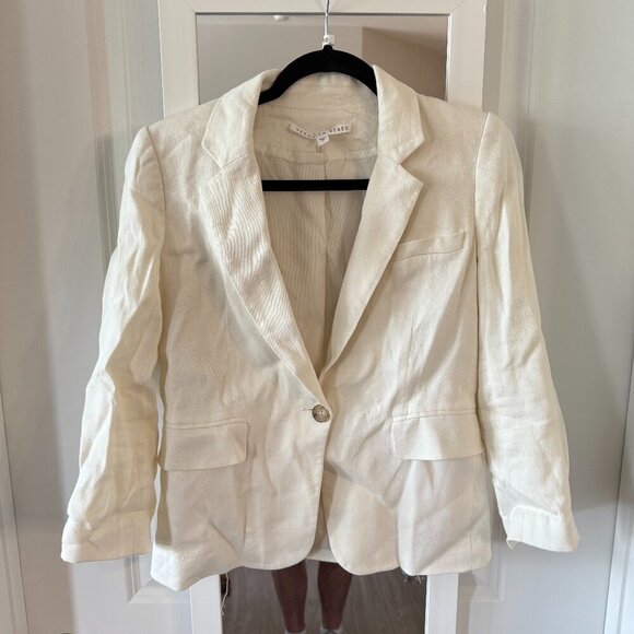 Veronica Beard Linen Dickey Jacket Size 4 Color White Cream - Picture 1 of 5